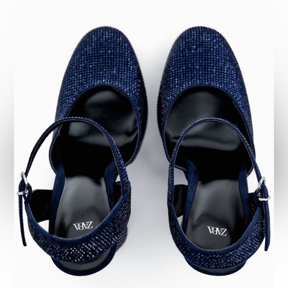 ✨SALE✨ ZARA RHINESTONE HEELED PLATFORM SHOES ✨SALE✨ - Picture 8 of 11